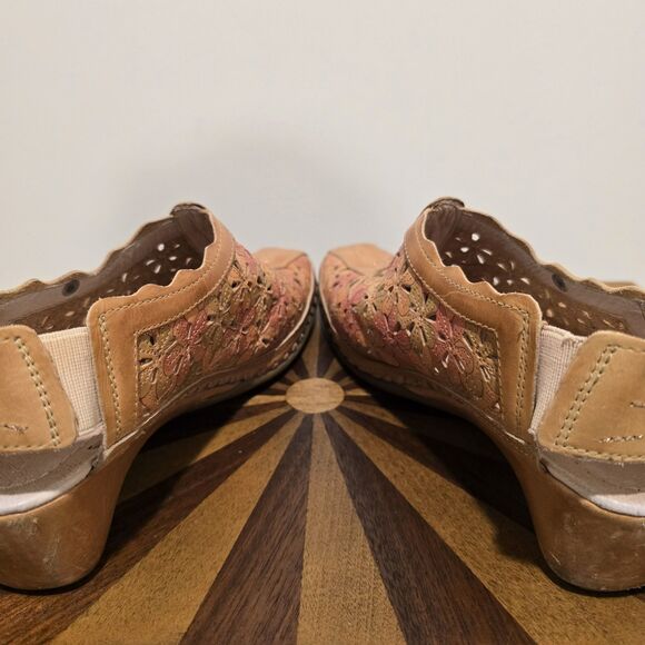 Pikolinos Women 36 Romana Leather Shoes Sandals Floral Pink Boho Cottage Western - Picture 11 of 13